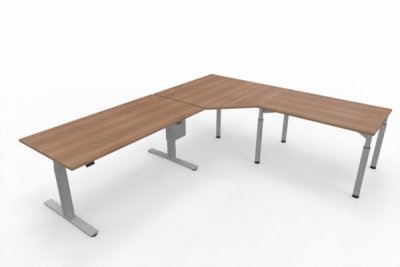 Schreibtischkombination VXY1 Winkelschreibtisch 283 x 240 cm Nussbaum